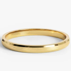 2mm Beveled Edge Wedding Band - Matte Brushed