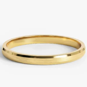 2mm Beveled Edge Wedding Band - Matte Brushed