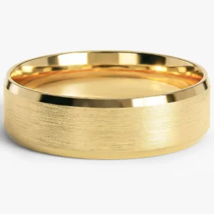 6mm Beveled Edge Wedding Band - Matte Brushed