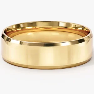 6mm Beveled Edge Wedding Band