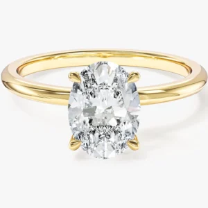 4-Prong Solitaire Oval Cut Moissanite Engagement Ring (1.50 CT)