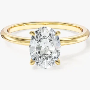 4-Prong Solitaire Oval Cut Moissanite Engagement Ring (1.50 CT)