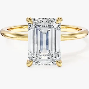 Emerald Cut Solitaire Moissanite Engagement Ring (3.00 CT)