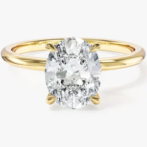 Hidden Halo Oval Moissanite Engagement Ring (2.00 CT)