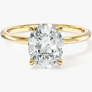 Hidden Halo Oval Moissanite Engagement Ring (2.00 CT)